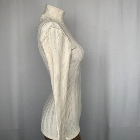NEW SMYTHE  Womens Top Ivory Size XS Poitelle Knit Turtleneck Tight Longsleeve - Picture 7 of 8